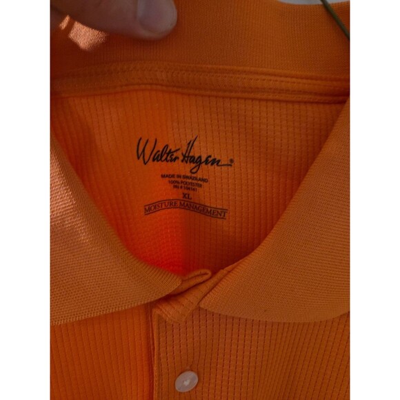 #79 Walter Hagan 11 Moisture Management XL Men's peach polo golf shirt - Picture 3 of 6